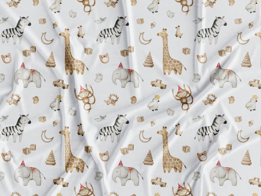 Tecido Animais da Selva Infantis - A22