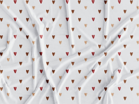 Tecido Corações Castanhos - A25