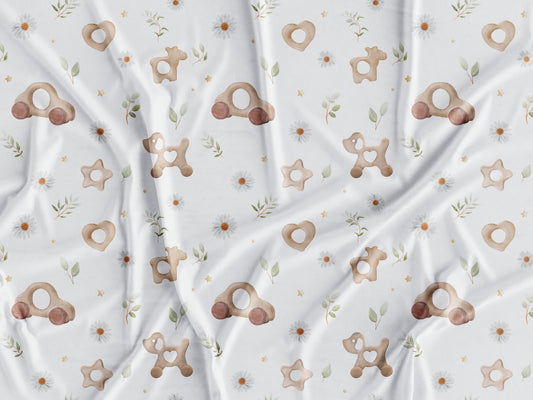 Tecido Brinquedos de Madeira - A27