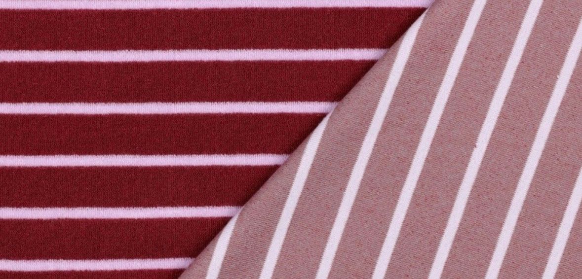 Turco de Algodão Riscas Bordô e Rosa