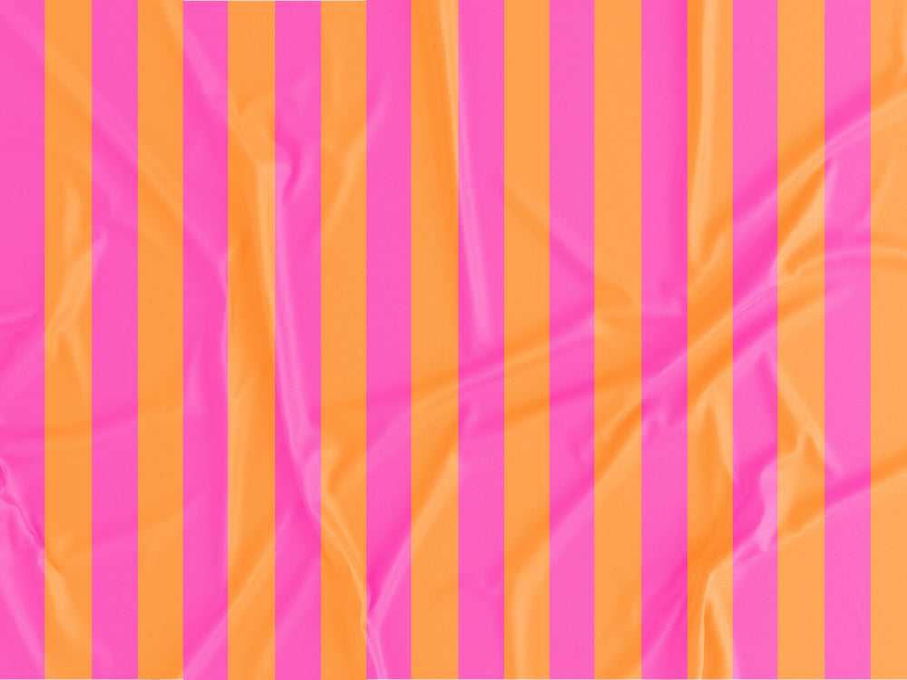 Tecido Riscas Laranja e Rosa - P432