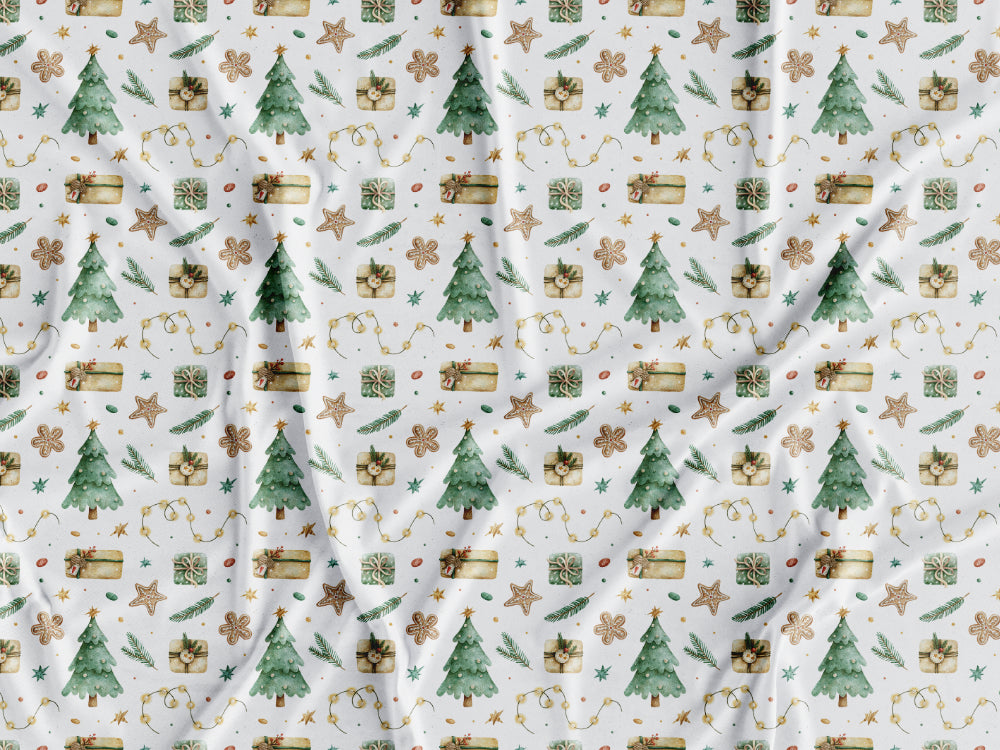 Tecido Natal Árvores e Presentes - N35