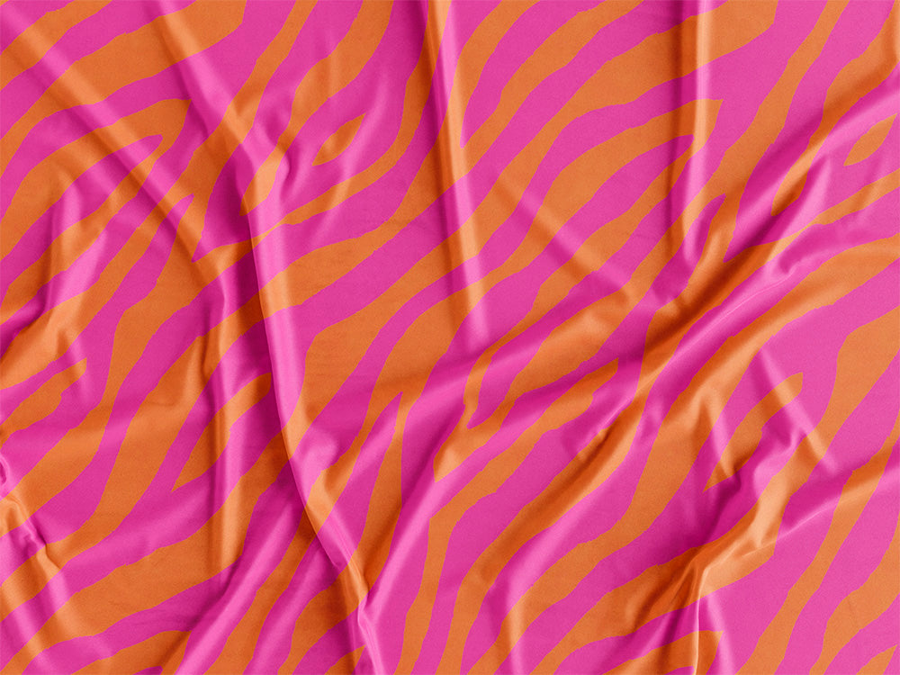 Tecido Zebra Laranja e Rosa - P210