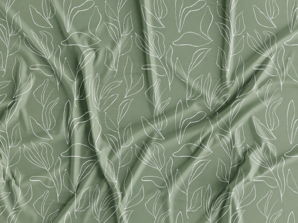 Tecido Folhagens Fundo Verde - P258