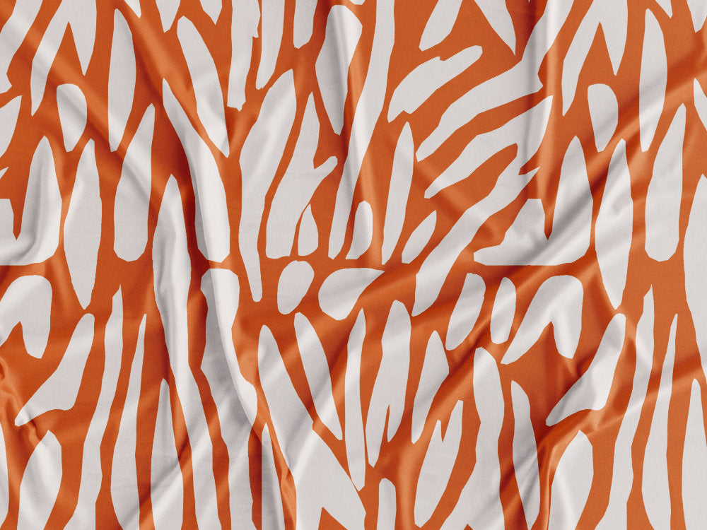 Tecido Abstrato Creme e Laranja - P310