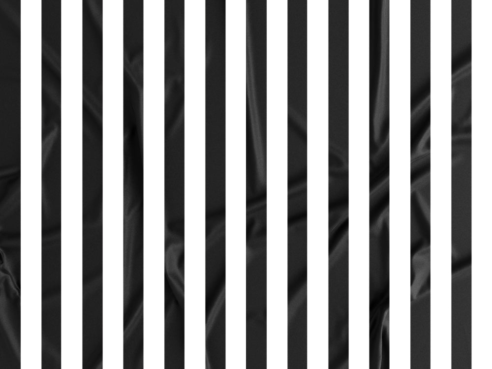 Tecido Riscas Branco e Preto - P514