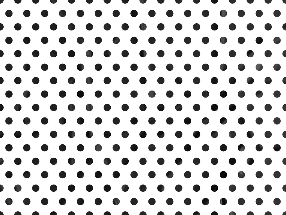Tecido Bolas Pretas Fundo Branco - P526