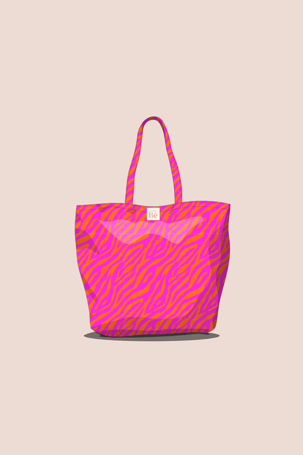 Tote Bag Zebra Laranja e Rosa - P210