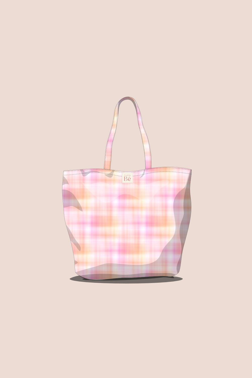 Tote Bag Manchado Aguarela Rosa e Laranja - P332