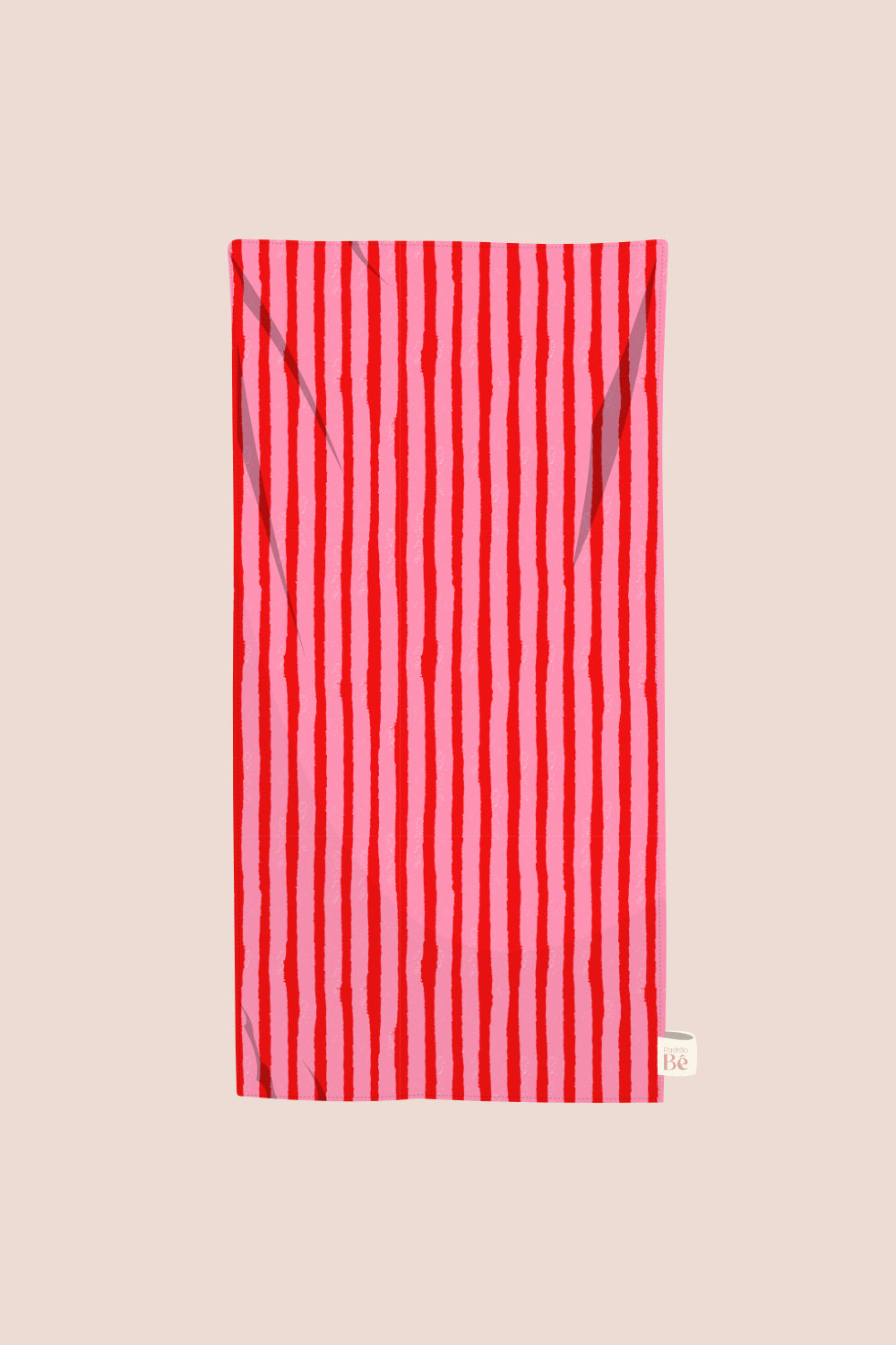 Toalha de Praia Riscas Vermelho e Rosa - P401