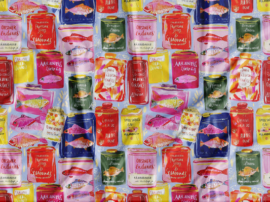 Tecido Latas de Sardinhas  - P485