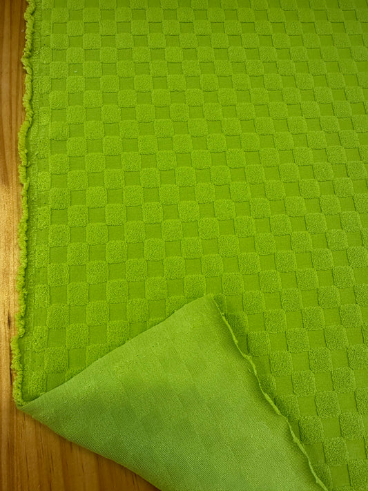 Licra Texturada Quadrados Verdes