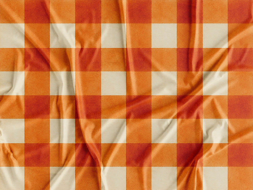Tecido Vichy Laranja Aguarela- W13