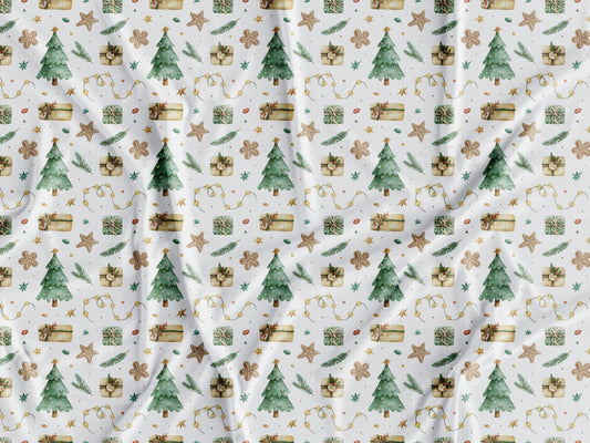 Tecido Natal Árvores e Presentes - N35