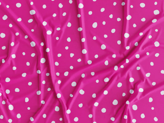 Tecido Pintas Brancas Fundo Rosa - P201