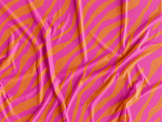 Tecido Zebra Laranja e Rosa - P210