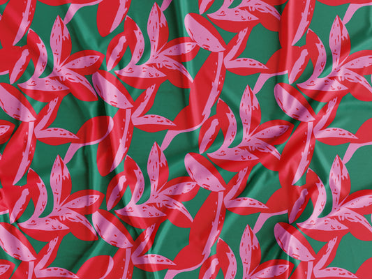 Tecido Folhagens Fundo Verde - P436