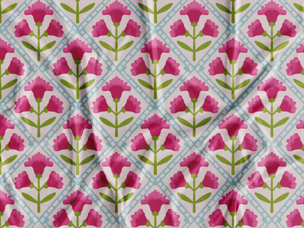 Tecido Flores Vintage- P438