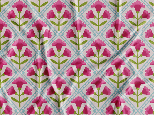 Tecido Flores Vintage- P438
