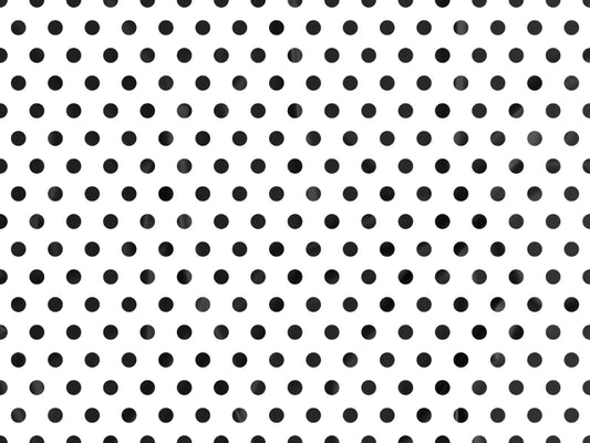 Tecido Bolas Pretas Fundo Branco - P526